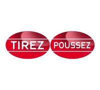 Poussez Tirez Rouge (2fois 8x5cm) - Sticker/Autocollant