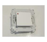 Poussoir à fermeture lumineux blanc avec plaque ALVAIS SCHNEIDER ELECTRIC ALB81052P