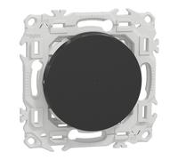 Poussoir connecté zigbee 1 poste Schneider Electric Wiser Odace noir
