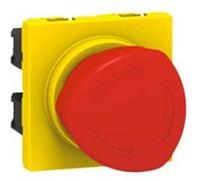 Legrand Poussoir d'arrêt d'urgence 076602 – 2 modules, déverrouillable 1/4 tour – Rouge/Jaune