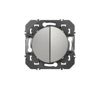 Poussoir Double Dooxie 1 poste - 6A - 250V - Alu