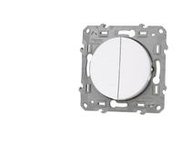 Schneider Electric - Odace, double poussoir Blanc, à vis, connexion rapide - S520216