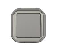 Poussoir étanche complet Plexo 1 poste gris Legrand