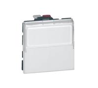Poussoir inverseur 2 modules Legrand Mosaic 077043 6A 250V avec porte-étiquette transparent Blanc