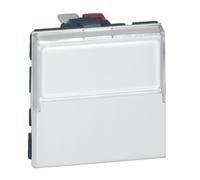 Poussoir inverseur 2 modules Legrand Mosaic 077043 6A 250V avec porte-étiquette transparent Blanc