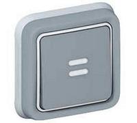 Poussoir inverseur PLEXO NO+NF lumineux complet IP55 encastré 10A - gris