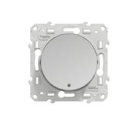 Poussoir lumineux 1 poste Odace Aluminium Schneider