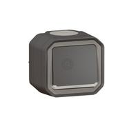 Legrand - Poussoir lumineux étanche Plexo 10A livré complet avec voyant pour montage en apparent anthracite