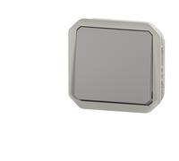 Legrand Poussoir NO lumineux composable avec enjoliveur Plexo – étanche – gris