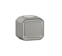 Poussoir NO lumineux avec voyant étanche PLEXO 10 A livré complet pour fixation saillie gris (boîte de 10) - - 069722L