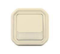 Poussoir NO-NF lumineux avec porte étiquette Plexo Legrand - 10A - IP55 - Complet- Beige