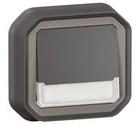 Poussoir No-nf Lumineux Porte-étiquette Plexo Complet Encastré Anthracite (069854l)