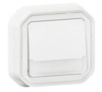 Poussoir No-nf Lumineux Porte-étiquette Plexo Complet Encastré Blanc (069864l)