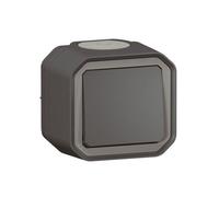 Bouton poussoir NO LEGRAND étanche Plexo Anthracite 10A IP55 IK08 livré complet pour fixation saillie