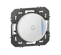 Legrand Poussoir simple DOOXIE 600018 avec voyant lumineux, marquage sonnette, 6A 250V~ blanc