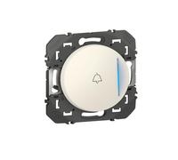 Legrand Poussoir simple DOOXIE 600018 avec voyant lumineux, marquage sonnette, 6A 250V~ blanc