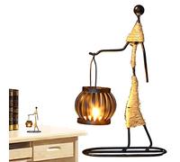 Povanjer Bougeoir de Style Africain, décor de bougeoir Africain | Bougeoir photophore - Bougeoir votif en métal de Style Africain, Chandelier Artistique Abstrait pour Fille, décoration de Figurine