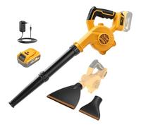 Powarobor Souffleur à feuilles sans fil pour Dewalt avec batterie 5,5 Ah et | Vitesse de rotation variable, 200 CFM, idéal pour la pelouse, le jardin, la voiture et la terrasse