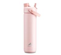 POWCAN Bouteille d'eau isotherme 26 oz avec paille 2 en 1 et bouchon verseur pour garder les boissons froides pendant 24 heures - Anti-fuite - Convient au porte-gobelet de voiture - Bouteille d'eau en
