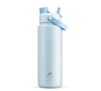 POWCAN Bouteille d'eau isotherme avec paille et couvercle à bec verseur 2 en 1, garde au froid 24 h, anti-fuite, sans BPA, bouteille d'eau à double paroi en acier inoxydable pour sport, gym, voyage et