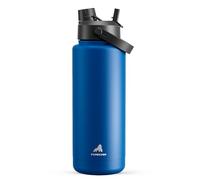POWCAN Bouteille d'eau isotherme de 1200 ml avec paille 2-en-1 et couvercle à bec verseur, garde au froid 24 h, anti-fuite, sans BPA, bouteille d'eau à double paroi en acier inoxydable pour sport,