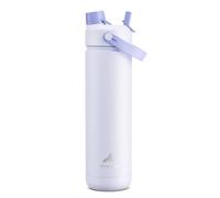 POWCAN Bouteille d'eau isotherme de 760 ml avec paille 2 en 1 et couvercle à bec verseur, garde au froid 24 h, anti-fuite, sans BPA, bouteille d'eau à double paroi en acier inoxydable pour sport, gym,