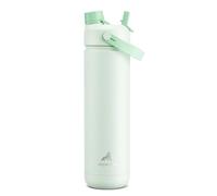 POWCAN Bouteille d'eau isotherme de 760 ml avec paille 2 en 1 et couvercle à bec verseur, garde au froid 24 h, anti-fuite, sans BPA, bouteille d'eau à double paroi en acier inoxydable pour sport, gym,