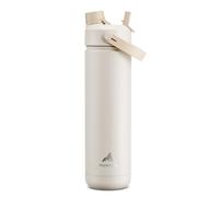 POWCAN Bouteille d'eau isotherme de 760 ml avec paille 2 en 1 et couvercle à bec verseur, garde au froid 24 h, anti-fuite, s'adapte au porte-gobelet de voiture, bouteille d'eau en acier inoxydable