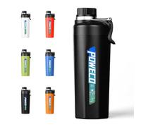 poweco Bouteille d'eau doublée en céramique de 532 ml, tasse de voyage isotherme avec infuseur à thé, coque en ABS durable et intérieur en céramique, gobelet à café étanche et résistant aux chocs