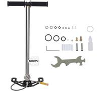 Poweka Pompe à étrier de remplissage de fusil à air comprimé, pompe manuelle haute pression 3 étapes 6000 PSI pour paintball, cylindre PCP et pistolets, plongée sous-marine, acier inoxydable