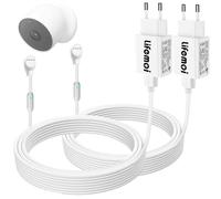 Power Adapter and USB Power Charging Cable with Charging Alert Breathing Light, Compatible with Google Nest Cam (Battery Version) Camera, 7.6m (24.9ft), Extended Charge Cord, Weatherproof (2-Pack)