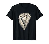 Power Lineman Pole Top Work Linocut Action T-Shirt
