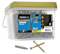 Power Pro 967790 Lot de 1200 vis à bois n° 25,4 x 7,6 cm - Vis à bois pour terrasse extérieure, résistantes à la rouille, bronze avec revêtement époxy, pot de 1 200 pièces
