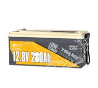Power Queen 12V 280Ah Batterie LiFePO4 Protection contre les basses Températures Groupe 8D, Batterie à Cycle profond avec 200A BMS, 3584Wh d'Énergie, jusqu'à 15000 Cycles pour Camion, RV, Camping-car