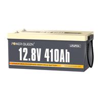 Power Queen 12V 410Ah LiFePO4 Batterie, Batterie Lithium énergie 5248Wh intégrée dans Un BMS 250A, 4000-15000 Cycles &10-Year Lifetime, pour Camping Car, Système Off-Grid, Bateau, Caravane, Solaire