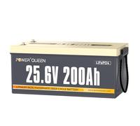 Power Queen Batterie Lithium 24V 200Ah, 5.12kWh Puissance de Cycle Profond | BMS 200A Intégré, 15000 Cycles, 20+ Protection BMS, IP65 Étanche, Groupe 8D, Jusqu'à 4p2s, pour Camping-Car, Système Off-Grid
