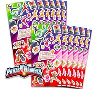 Power Rangers Cadeaux de fête pour garçons - Lot de 12 feuilles d'autocollants pour fête d'anniversaire d'enfants