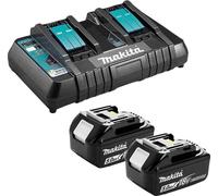Makita Pack power 18V Li-Ion LXT (2x5,0 Ah) + chargeur double 199482-2