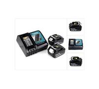 Makita Pack Power 199480-6 – 2x 6,0 Ah Li‑Ion 18V + chargeur DC18RC