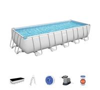 Piscine hors sol rectangle Bestway Power Steel™ 640 x 274 x 132 cm gris clair