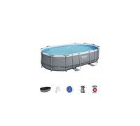 - Power Steel - Piscine tubulaire avec pompe de filtration et accessoires - 488x305x107 cm - Rectangulaire