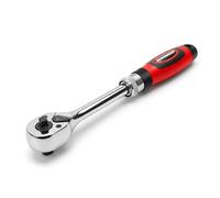 Powerbuilt Cliquet extensible double taille, entraînement 6,35 mm et 3/8", 72 dents, balancement 5 degrés, léger, poignée en caoutchouc rouge - 940926