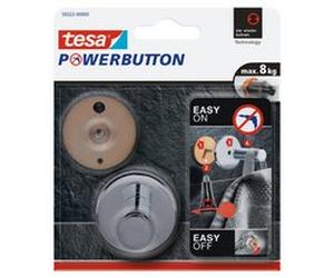 Powerbutton Crochet adhésif Universal large, chrome