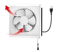 POWERENG Ventilateur d'échappement pour volet de fenêtre de 25,4 cm à la fois d'admission et d'échappement, découpe de 27,9 x 27,9 cm, ventilateur mural 467 CFM 40 W pour salle de bain, maison