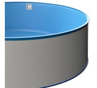 POWERHAUS24 MTH Piscine ronde Ø 4 m Profondeur 1,2 m Paroi en acier + film intérieur 0,6 mm avec cale de fabrication allemande