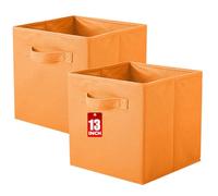 powerking Boîte de rangement électrique, boîte de rangement en tissu pliable et tiroir de rangement en tissu pour placard et rangement pour jouets, 13 x 13 x 13 pouces, set de 2