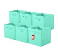 powerking Boîte de rangement électrique, boîte de rangement en tissu pliable et tiroir de rangement en tissu pour placard et rangement pour jouets, 13 x 13 x 13 pouces, set de 6