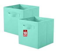 powerking Boîte de rangement électrique, boîte de rangement en tissu pliable et tiroir de rangement en tissu pour placard et rangement pour jouets, 13 x 13 x 13 pouces, set de 2