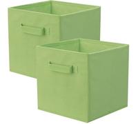 PowerKing Lot de 2 bacs cubiques de Rangement Pliables en Tissu pour Placard et s Polypropylène Vert Vert Clair