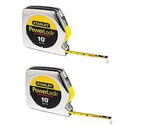 Powerlock Tape Rule, 1/4 in. x 10 ft, Plastic Case, Chrome (Pack of 2)